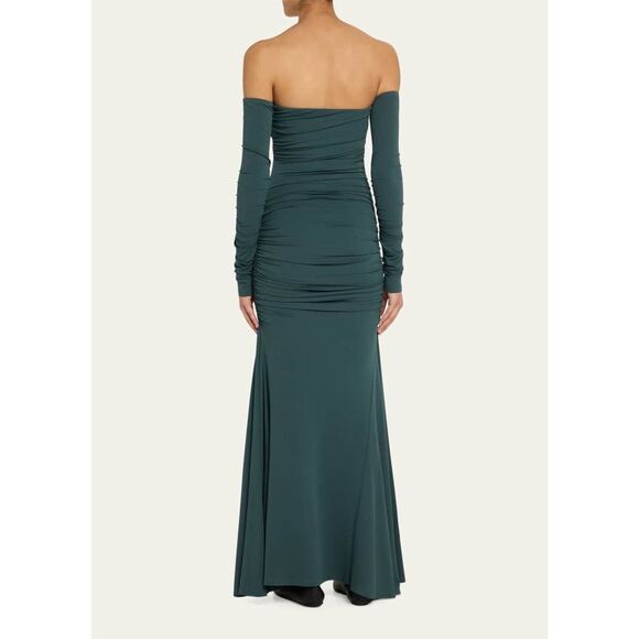 TOVE Ina Gathered Off-The-Shoulder Dress in Teal Size FR40/US8 $1430 - Picture 2 of 12